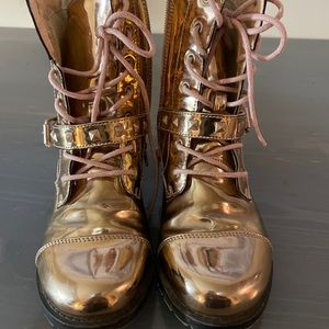 Gold metallic boots